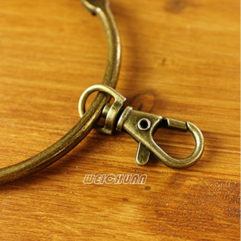 WEICHUAN Metal Antique Bronze Keychain/Key Holder - Large Circular Ring with 10 Small Rings (Pack of 1) - Image 4